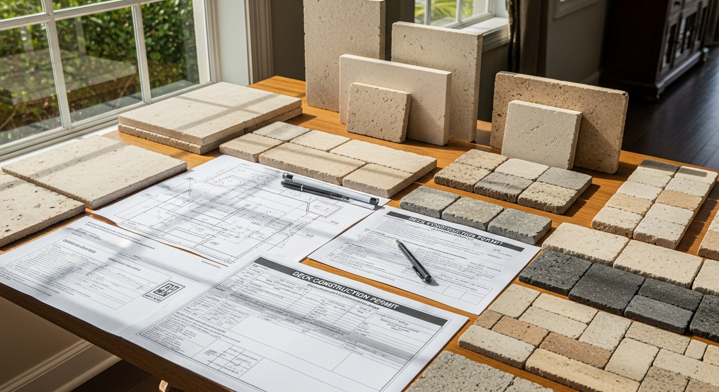 Our deck builders finalize project specifications, prepare all required documentation, and submit permits for approval β every Florida deck project engineered and permitted to code.