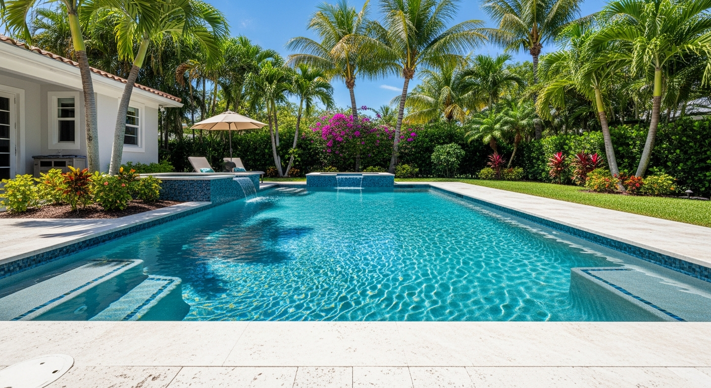 Bond Kote prep, new interior finish, water fill, and full chemistry balance — your renovated Florida pool is tested, certified, and ready for immediate use and enjoyment.