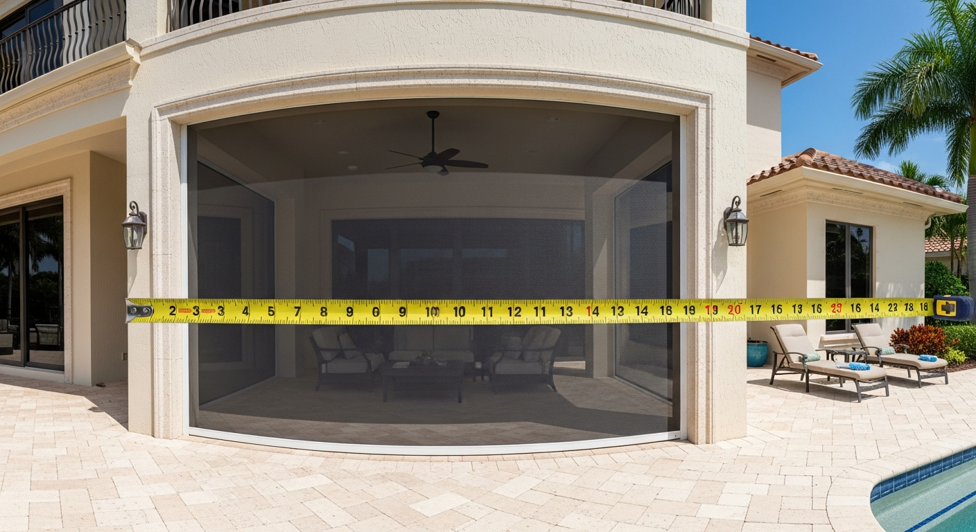 Contract execution, full project documentation, and precision final measurements are completed — ensuring your motorized retractable screen system is custom-built to fit your Florida home.